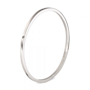 Silver Square Bangle 3mm