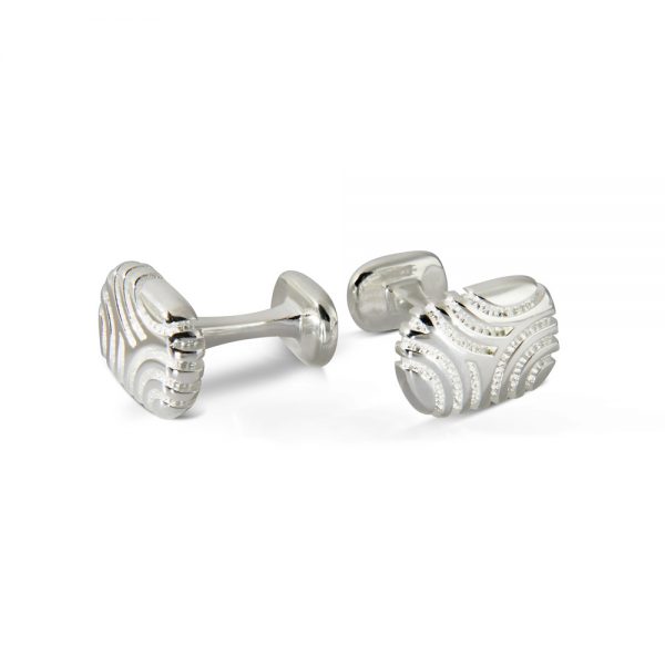 Silver Oblong Cufflinks Zebra