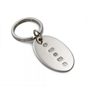 Silver Oval Key ring