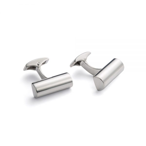 Silver Half Pipe Post Cufflinks 1