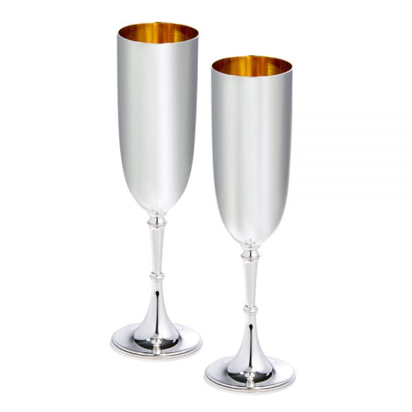 Silver Champagne Flutes D301