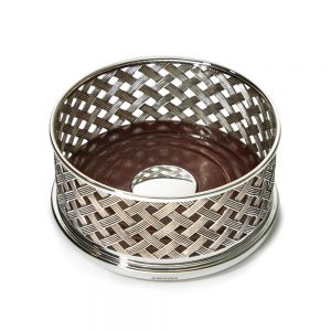 Silver Basket Weave Coaster D107