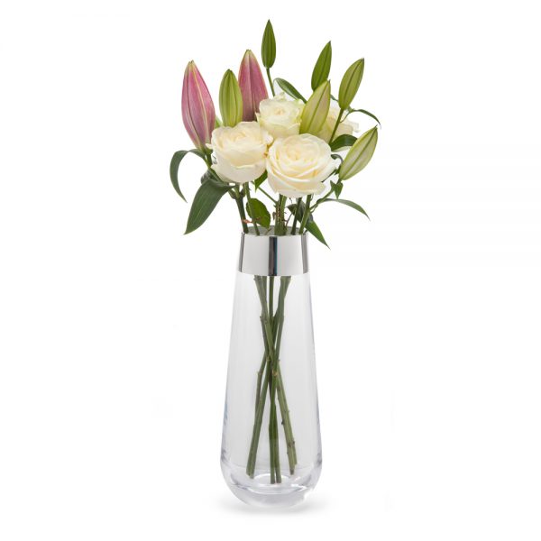 Silver glass vase - T182